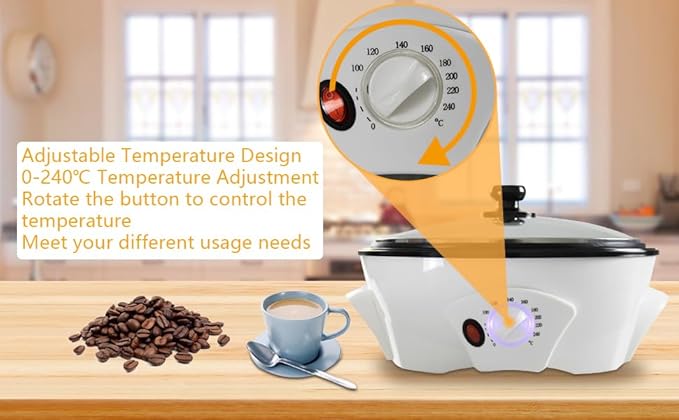 VPABES 800W Electric Roast Coffee Machine with Temperature Control, Home Use Coffee Bean Roaster Machine Automatic Coffee Bean Roasting Baking Machine for Home Use Coffee Bar,1500g Capacity