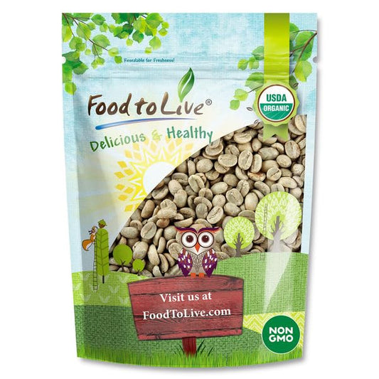 Food to Live Organic Nicaragua Arabica Green Coffee Beans, 5 Pounds – Whole, Unroasted, Washed Bean. Fresh Crop. No-GMO, Vegan, Bulk