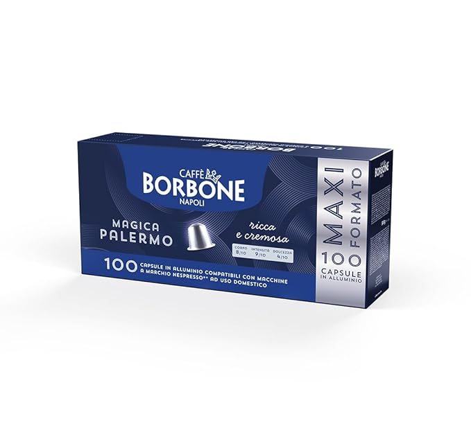Caffè Borbone Magica Palermo Aluminum Capsules Compatible with Nespresso Original Machines, Dark Roast, 100 Count