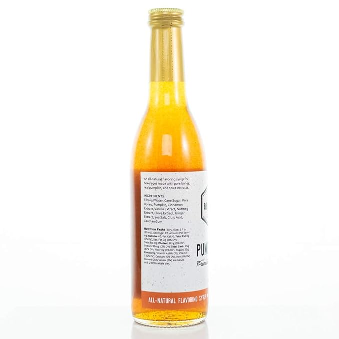 Bee in Your Bonnet Premium Flavoring Syrup - Made with Real Honey & Natural Ingredients - Perfect for Coffee Flavoring, Cocktails & Drinks - Pumpkin Spice Flavoring - 355ml / 12 Ounce Bottle