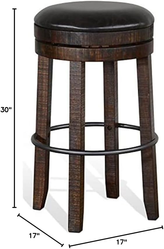 Pemberly Row 3-Piece Set with Gorgeous Bar Unit and 2 Backless Swivel BarStools