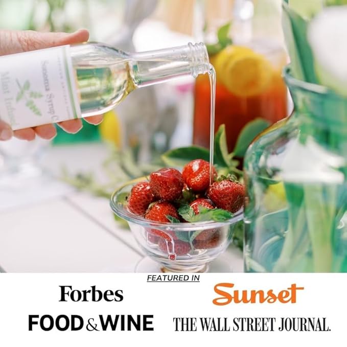 Sonoma Syrup Co. Mint Infused Simple Syrup 12.7 fl oz | for Coffee, Cocktails, and Cooking | Hand Crafted in the USA