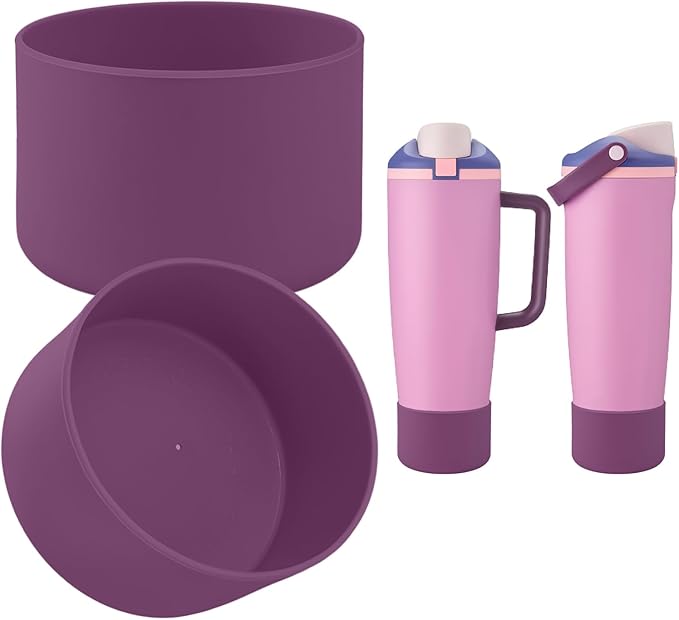 2PCS Silicone Boot Compatible with Owala 30oz & 40oz FreeSip Sway Bottles & Tumblers, Protective Anti-Slip Bottom Cover Sleeve for Freesip Sway Tumbler