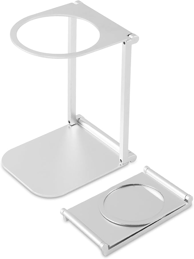 Pour over Dripper Stand,Foldable Espresso Machine Stand,Aluminum Coffee Dripper Holder Rack for Home Travel Camping Hiking Pour Over Coffee Portable Espresso Coffees Maker(Grey,Size:12.3*9.5*7.7CM)