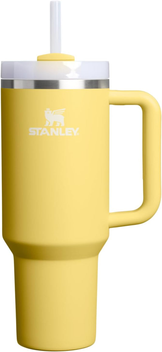 STANLEY Quencher H2.0 Tumbler with Handle and Straw 40 oz | Flowstate 3-Position Lid | Cup Holder Compatible for Travel | Insulated Stainless Steel Cup | BPA-Free | Daffodil