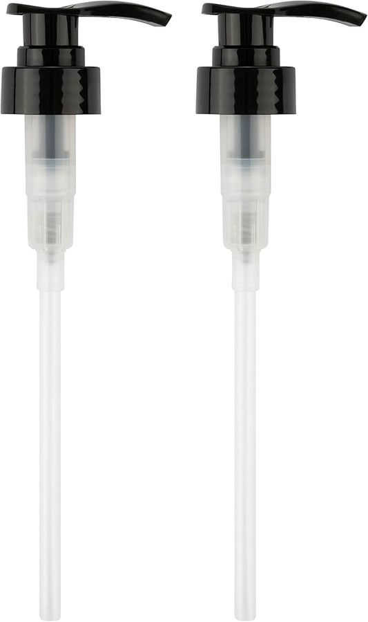 2 Black 33mm Hand Pump - Custom Pump Tube Dip Stick Cut to Size (7.74” Length) to fit kitchentoolz 32oz Boston Round Glass Growler Bottles - 33-400 Neck Size (Bottles not Included)