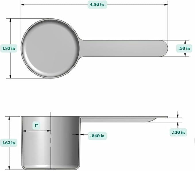 Supplement and Supply 1/4 Cup (4 Tbsp | 2 Oz. | 60 mL) Long Handle Scoop for Coffee, Protein Powder, Pet Food, Spices, Grains, Dry Goods – Food-Grade BPA-Free Plastic Measuring Spoon (Pack of 100)