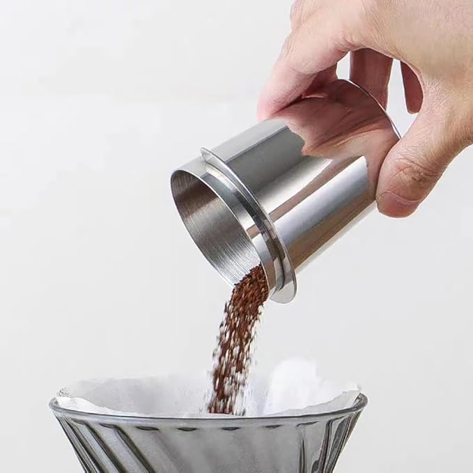 58mm Stainless Steel Coffee Dosing Cup Coffee Powder Feeder Part Coffee Grinder Powder Cup Espresso Coffee Machine Cup Accessories