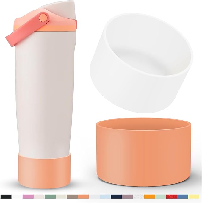 2 Pcs Silicone Boot for Owala 40oz & 30oz FreeSip Sway Tumblers, Protective Bottom Bumper Anti-Slip Sleeve Accessories for FreeSip Sway Water Bottles, Dishwasher Safe and BPA Free
