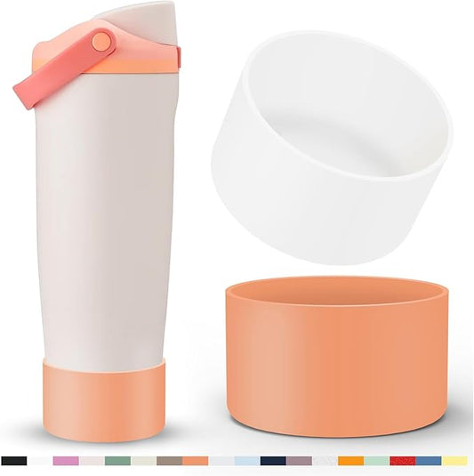2 Pcs Silicone Boot for Owala 40oz & 30oz FreeSip Sway Tumblers, Protective Bottom Bumper Anti-Slip Sleeve Accessories for FreeSip Sway Water Bottles, Dishwasher Safe and BPA Free