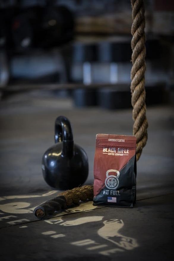 Black Rifle Coffee Company Fit Fuel, 12oz Bag, Ground Coffee Medium Roast - Roasted Blend Made from Arabica Beans - Colombian & Brazilian Beans - Veteran Founded & American Made