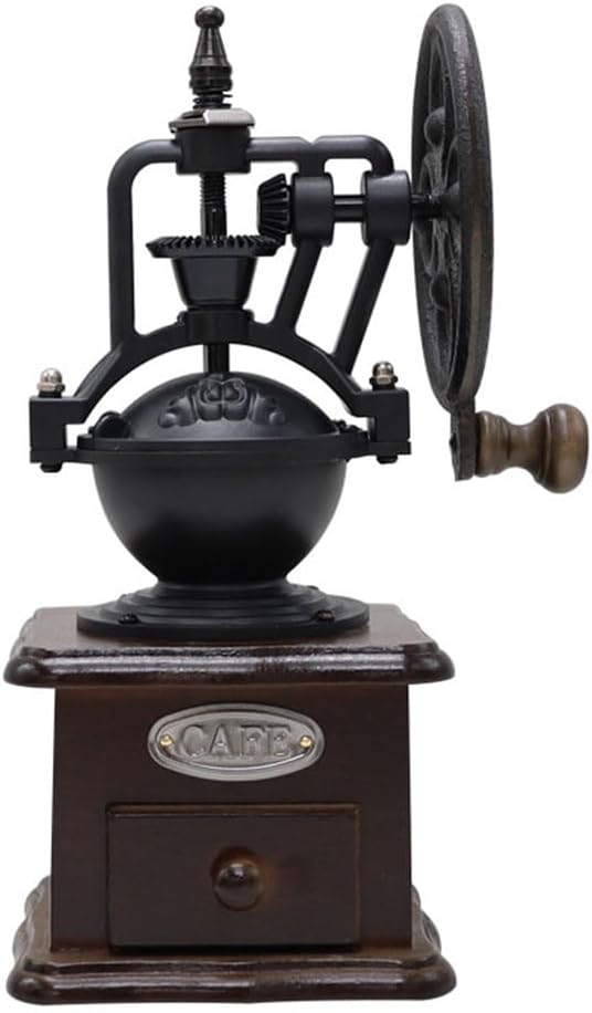 Manual Coffee Grinder, Wooden Coffee Bean Mill with Collection Container, Versatile Retro Wooden Coffees Grinder, Adjustable Coarse Adjustment for Home, Office