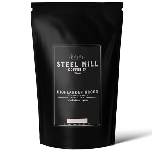 Steel Mill Coffee Co. Highlander Grogg Flavored Coffee – Ground – Medium Roast – 100% Arabica Beans – Vegan – Sugar-Free – Gluten-Free – Gourmet Coffee – 2lb Bag