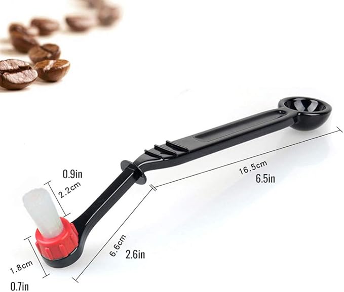Espresso Machine Cleaning Brush Kit - CAFEMASY 2 Pieces Coffee Cleaning Brush with Spoon and 2 Pieces Detachable Brush Head for Coffee Grinder and Espresso Cleaning