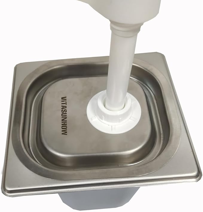 VITASUNHOW Condiment Pump Station, Sauce Dispenser Pump Seasoning Condiment Squeeze Pump Container with Base Removable Tanks,for Casual Fast Food, Western Restaurant (PP1035)
