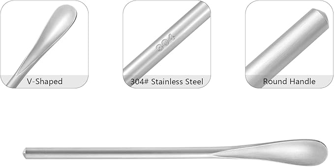 16-Pack 5" / 12.8cm Stainless Steel Long Handle Stirring & Mixing Spoon – Reusable Bar Tool for Coffee, Tea, Iced Drinks & Cocktails