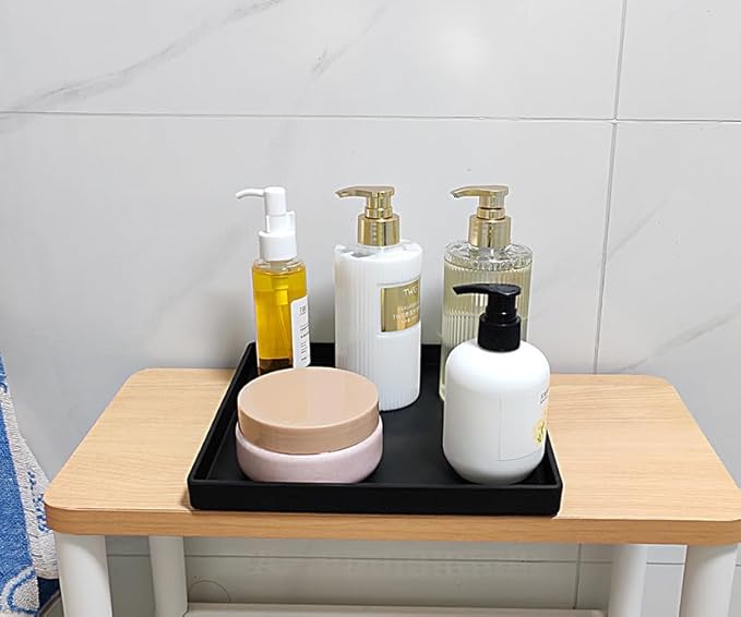 Small Square Serving Tray (9 inch), Durable Black Tray for Desserts & Organization, Lightweight for Coffee, Drinks, Party, Seasoning, Perfume and Display.
