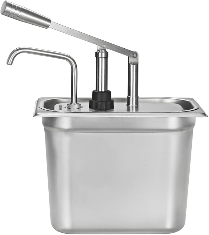 VITASUNHOW Sauce Pump Dispenser Stainless Steel Dispenser - Large Capacity Condiment Pump Dispenser Quantitative Pressure Head for Variety of Sauces (1055SX)