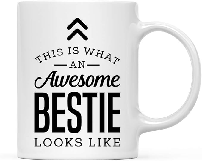 Andaz Press 11oz. Ceramic Coffee Tea Mug Thank You Gift, This is What an Awesome Bestie Looks Like, 1-Pack, Birthday Christmas Gift Ideas Coworker Him Her, Includes Gift Box