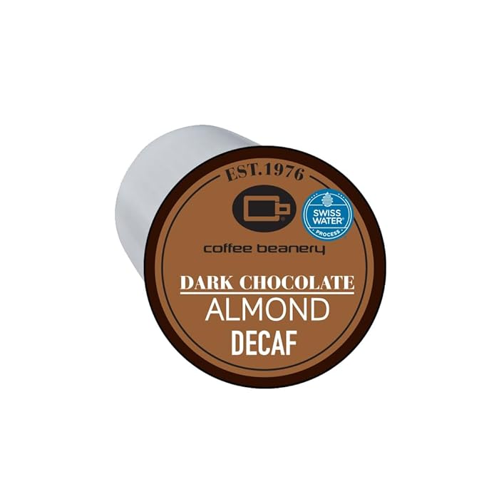 Dark Chocolate Almond Decaf Coffee Pods by Coffee Beanery | 96ct Bulk Flavored Decaf Coffee Pods Medium Roast Coffee