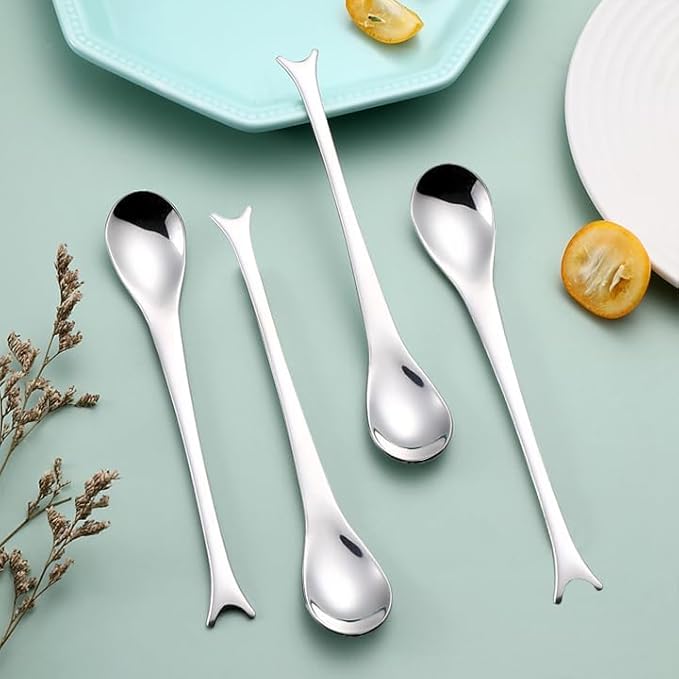 Small Dessert Spoons,Coffee Spoons,Espresso Ice Cream Spoon,Stainless Steel spoon,5.5 Inches,4 Pieces.