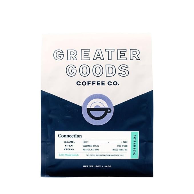 Connection - Cold Brew Blend - Roasted by Greater Goods Coffee Co. - Freshly Ground Coffee - 10 Ounce Bag