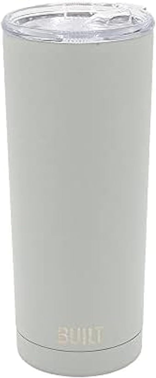 BUILT 20 Ounce Double Wall Vacuum Sealed Stainless Steel Coffee and Water Tumbler Easy to Clean Tritan Lid with Rotating Splash Guard, Storm Gray,5286360