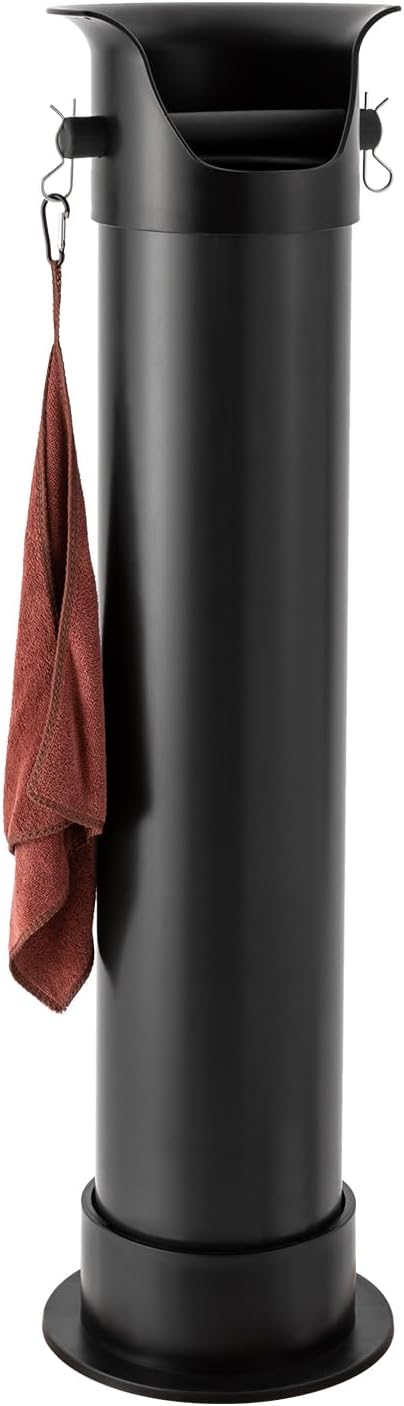 Professional Commercial Knock Box - Large 33.66" Quiet Espresso Grounds Bin with Locking Lid & Rubber Bar, Durable for High-Volume Coffee Shops, Cafes, Restaurants