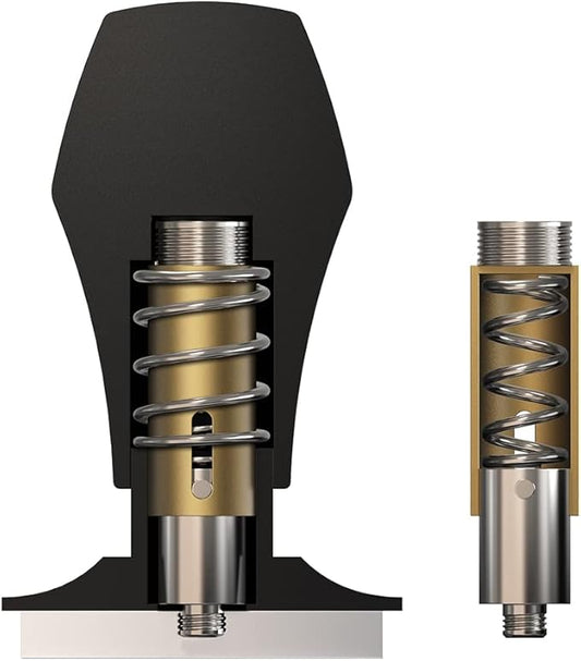 Normcore 49.7mm Coffee Tamper V4 - Spring-loaded Tamper - Barista Tools - Espresso Tamper with Mat For ROK Espresso Maker - Flat Base