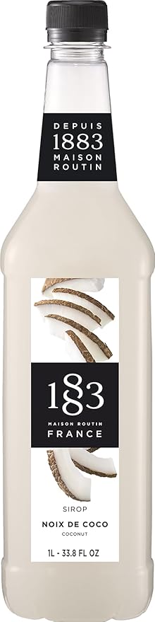 1883 Maison Routin Syrup for Drinks, Made In France (Coconut Plastic, 1 Liter)