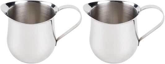 Betolla (2 Pack) 5 oz Stainless Steel Bell Creamer – Bell-Shaped Mini Pitchers for Serving Cream, Milk, Syrups & More
