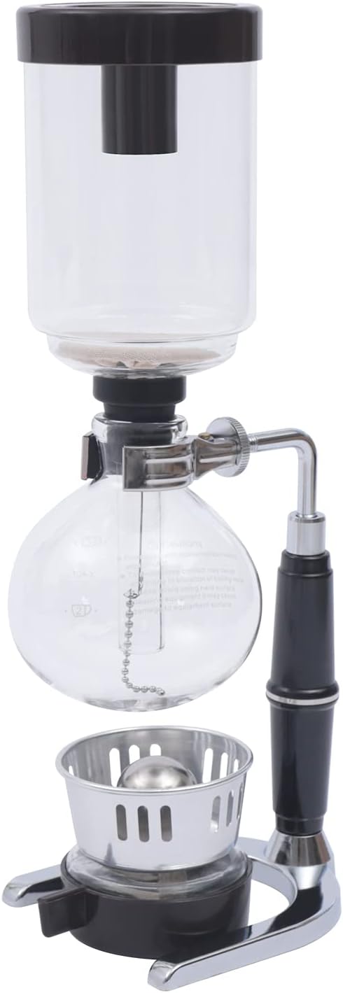 DYRABREST Siphon Syphon Coffee Maker, 3-Cup Coffee Syphon Tabletop Siphon (Syphon) Coffee Maker 360ml Borosilicate Tabletop Vacuum Coffee Maker for Home, Coffee Shops and Offices (360ml, Black)