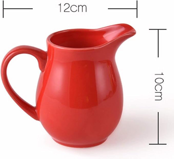 FUYU Ceramic Colorful Creamer with Handle, Coffee Milk Creamer Pitcher