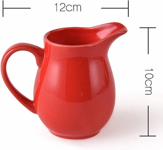 FUYU Ceramic Colorful Creamer with Handle, Coffee Milk Creamer Pitcher