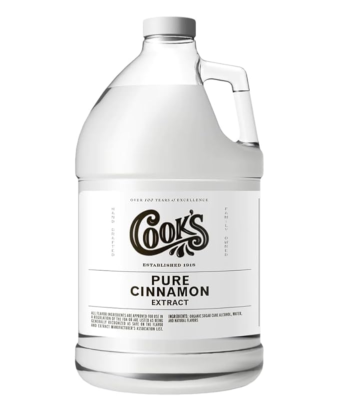 Cook's Pure Cinnamon Extract Made From Fine Ceylon Cinnamon, Premium All Natural Extract for Baking, Cooking, Beverages and Candies, 128 oz (1 Gallon)