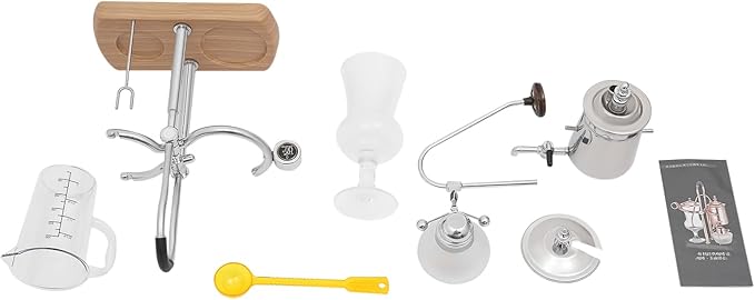 Belgium Royal Family Balance Syphon Siphon Coffee Maker Unique Gravity Vintage Coffee Maker Manual Coffee Machine for Personal Kitchens, Beverage Stores (Silver)