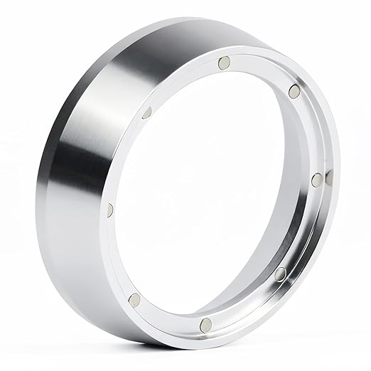 54mm Espresso Dosing Funnel with Magnetic | Fits Breville 54mm Portafilter | Sits On The Outside of The Portafilter | Silver