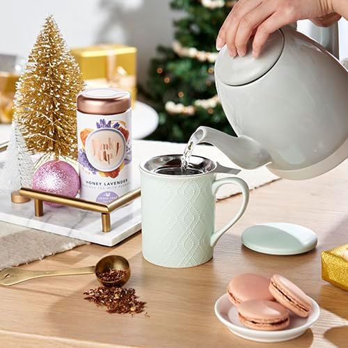 Pink Up Noelle Electric Tea Kettle, Gooseneck Kettle, Hot Water Dispenser, Pour Over Coffee, Automatic shut off, Cordless, Electric Teapot, 1.5L, Ceramic, Grey