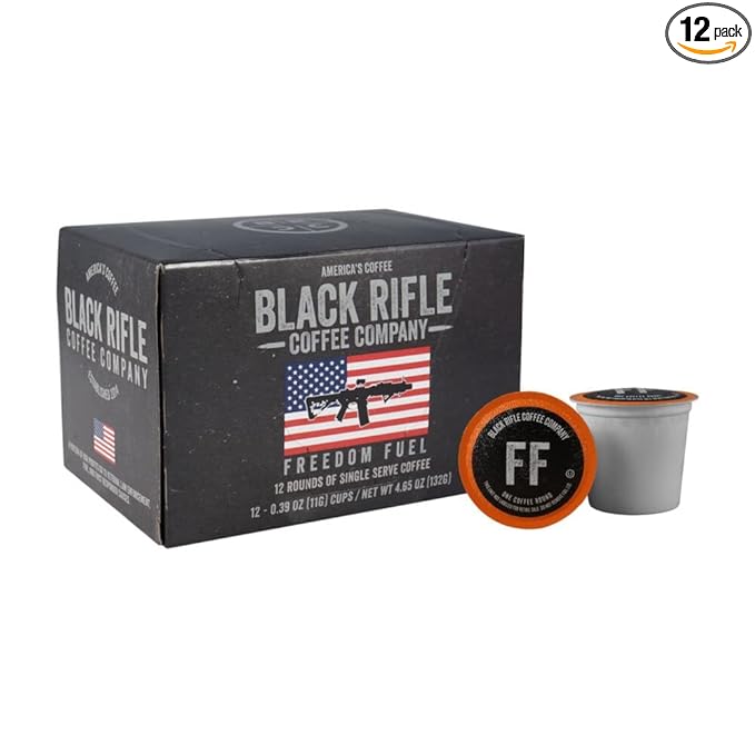 Black Rifle Coffee Company Dark Roast Coffee Pods – 100% Arabica, Bold, Smoky Single-Serve K-Cup Compatible – Veteran-Founded Premium Coffee – Freedom Fuel – 12 Count