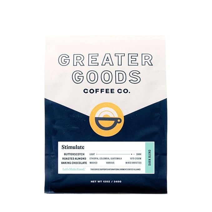 Stimulate - Dark Blend - Roasted by Greater Goods Coffee Co. - Whole Bean Coffee - 2 Pound Bag