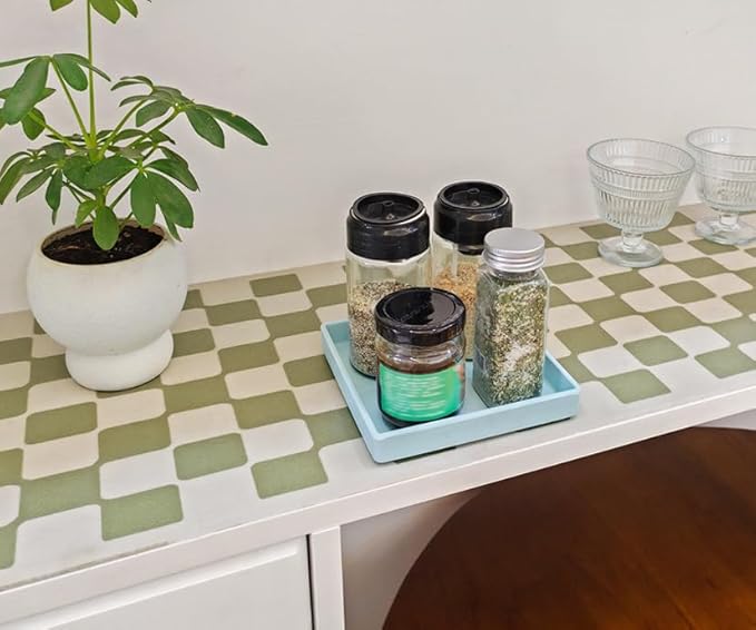 Small Square Tray (5.9 inch) 3 Pack, Durable Blue Tray for Desserts & Organization, Lightweight for Coffee, Drinks, Party, Seasoning, Perfume and Display.