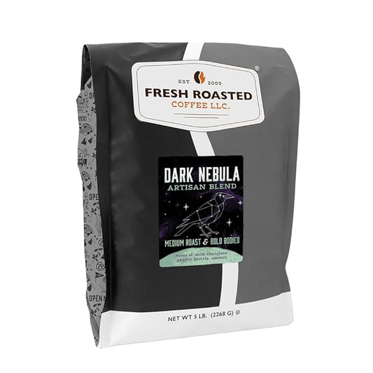 Fresh Roasted Coffee, Dark Nebula, 5 lb (80 oz), Medium Roast, Kosher, Whole Bean