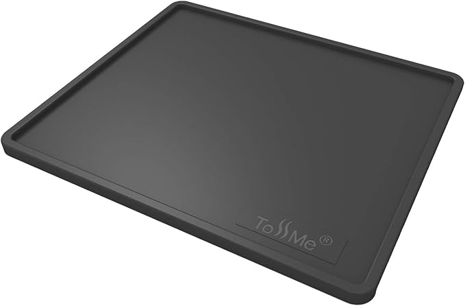ToSSme Espresso Tamping Mat I 6X7 Inch Food Safe Silicone Coffee Tamper Mat I Portafilter Mat For Baristas I Coffee Tamp Mat I Waterproof, Heat Resistant Tamping Pad and Tamp Station TM-CO05 Black
