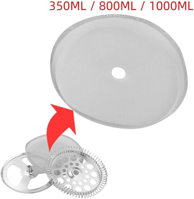 KoiLykke Reusable Stainless Steel Mesh Filter Replacement for French Press - 3 Pack, Compatible with 8-Cup Coffee Press (350/800/1000ML), 7.2CM 8.7CM 10CM