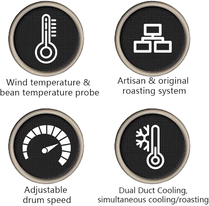 Electric Coffee Bean Roaster Machine, Smokeless Drum Roasting, for Home&Commercial Automatic Baking (B500)