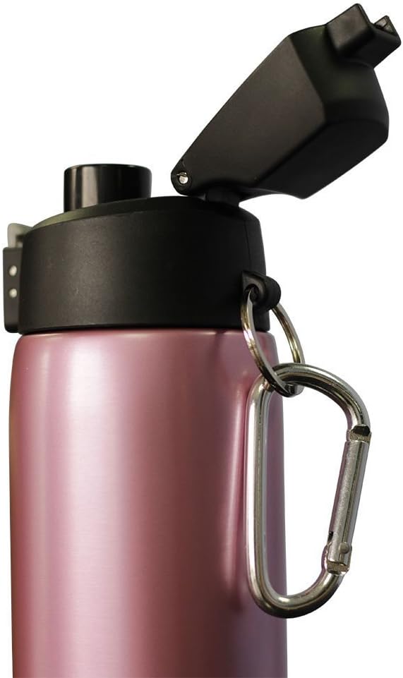 Aquatix (Rose Gold, 21 Ounce) Pure Stainless Steel Double Wall Vacuum Insulated Sports Water Bottle with Convenient Flip Top - Keeps Drinks Cold for 24 Hours, Hot for 6 Hours