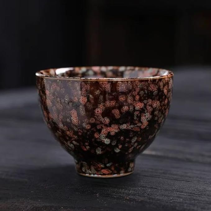 Teacups, Sake Cups Handmade Ceramic Mug Set 2.5 oz (Approx. 70.9 g) 6 Color Earthenware Teacups, Sake Cups (Set of 6)