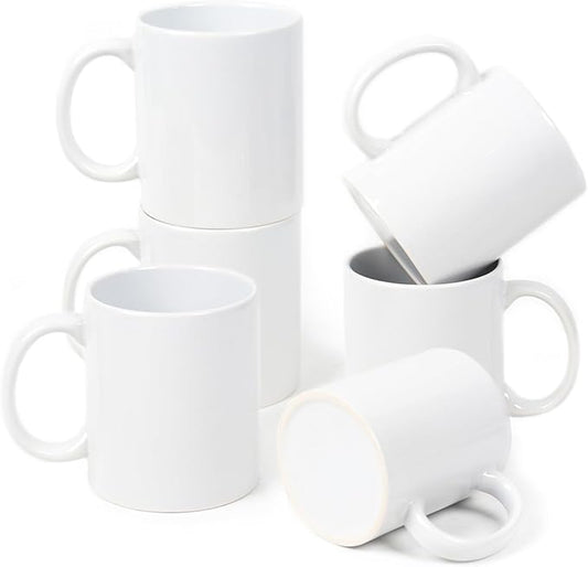 11oz White Ceramic Sublimation Coffee Mug Blank White, Case of 108