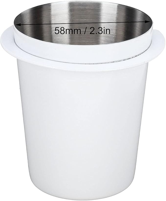 Tbest Ing Cup 58Mm,Coffee Dosing Cup 58Mm, Dosing Cup,Dosing Cup 5858Mm Coffee Dosing Cup Stainless Steel Coffee Handle Dosing Tool Accessoryblack (58mm White)