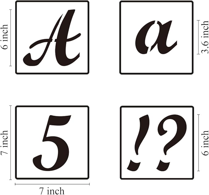 6 Inch Alphabet Letter Stencils for Painting - 70 Pack Letters and Numbers Stencil Templates with Signs for Painting on Wood, Reusable Letter and Number Stencils for Chalkboard Wood Signs & Wall Art